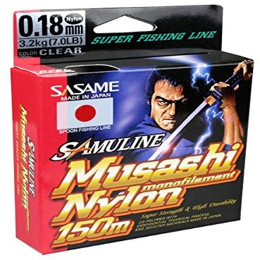Fishing Tackle Max Unisex Adult's 10C8800018C10 FTM Sasame Samuline Musashi 0.18 mm 150 m 3.2 kg 8800018 Trout Spoon Fishing Line, Colourful, Normal