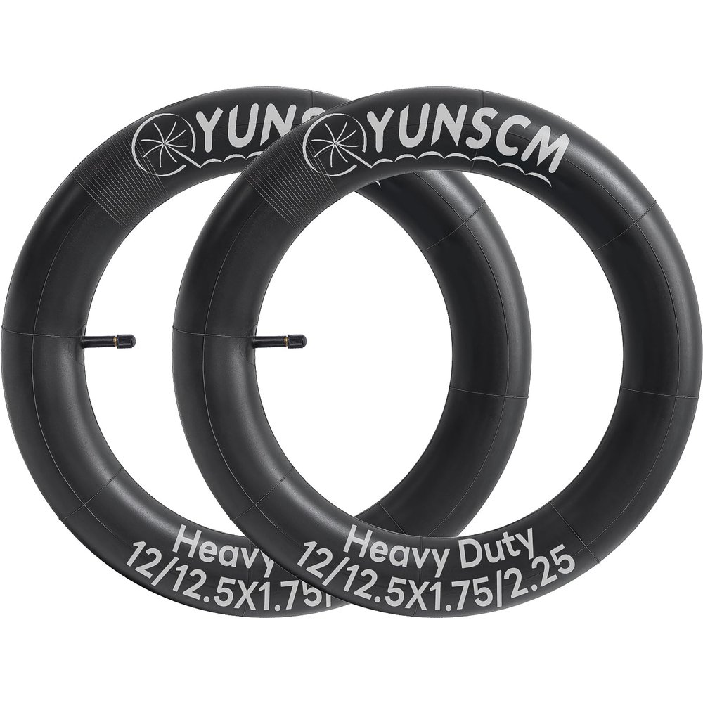 2-Pcs 12"/12.5" Heavy Duty Bike Tubes 12/12.5x1.75/2.25(12 1/2 X 2 1/4) AV 45/57-203 Inner Tubes Compatible with 12x1.75-2.25 12.5x1.75-2.25 12 x 2 Kid Bike Bicycle Tire Tubes Schrader Valve