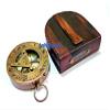 Aysha Nautical Vintage Brass Magnetic Compass with Handmade Leather Case view 3