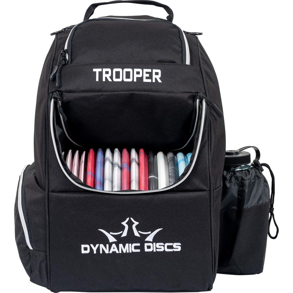 Dynamic Discs Trooper Disc Golf Backpack- Large Beginner Frisbee Disc Golf Bag - Holds 18+ Discs Capacity - Ideal Gifts and Accessories for Men - Lightweight & Durable Backpacks (Black)