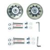 F-ber 50mm x 18mm Luggage Suitcase Wheels with 6mm ABEC 608zz Bearings, Inline Outdoor Skate Replacement Wheels, Set of 2 with Axles 30mm & 35mm (Black & Clear) view 1