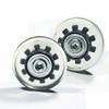 F-ber 50mm x 18mm Luggage Suitcase Wheels with 6mm ABEC 608zz Bearings, Inline Outdoor Skate Replacement Wheels, Set of 2 with Axles 30mm & 35mm (Black & Clear) view 2