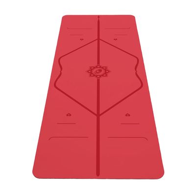 LIFORME Love Travel Yoga Mat- Free Yoga Bag, Patented Alignment System, Warrior-Like Grip, Non-Slip, Eco-Friendly, Ultra-Lightweight, Sweat Resistant, Long, Wide and Thick (Red)