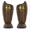 Fairtex SP8 Muay Thai Shin Guards for Men, Women, Kids | Shin Guards Made with Syntek Leather & are Premium, Lightweight & Durable | Expanded Side Protection (Brown/Extra Large) view 1