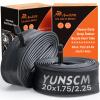 2-PCS 20" Heavy Duty Bike Tubes 20X1.75/1.95/2.125/2.25 Schrader Valve (45/57-406) 20" Bicycle Tubes Compatible with 20 X 1.75 20 X 1.95 20X2.0 20 X 2.125 20X2.20 20X2.25 Bike Tire Tubes view 1