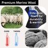 Pure Athlete High Performance Wool Ski Socks - Thermal Warm Merino Wool OTC Sock, Men Women (1 Pair - Navy/Azure/Silver, Large) view 2