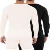 Fruit of the Loom Men's Classic Midweight Waffle Thermal Underwear Crew Top (1 & 2 Packs), black soot/natural, Medium view 2
