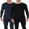 Fruit of the Loom Men's Classic Midweight Waffle Thermal Underwear Crew Top (1 & 2 Packs), black soot/natural, Medium view 3