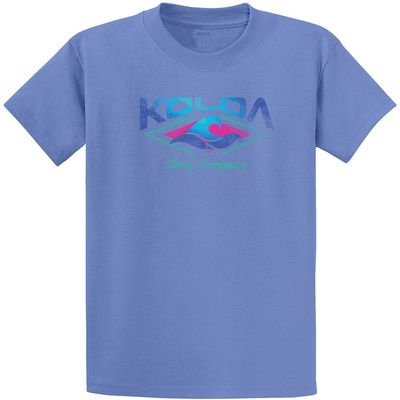 Koloa Surf Company Mens Distressed Jewel Tones Logo Heavy Cotton Tee - 4X-Large Tall - Carolina