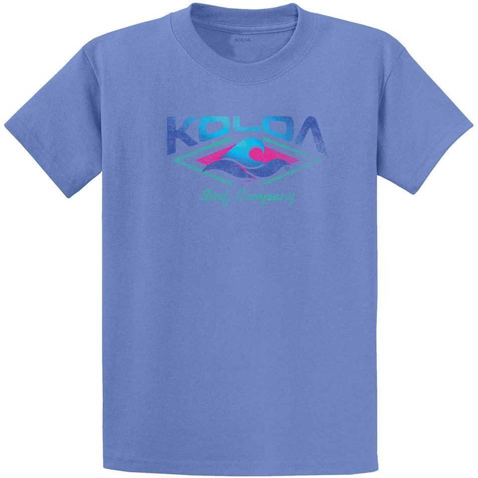 Koloa Surf Company Mens Distressed Jewel Tones Logo Heavy Cotton Tee - 4X-Large Tall - Carolina