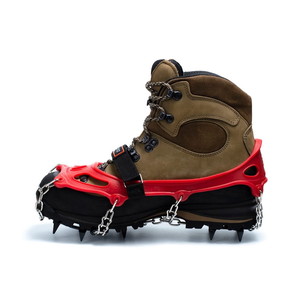 Hillsound Trail Crampon I Ice Cleat Traction System for Beginner & Experienced Winter Trail Hiking, Red, Small