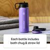 ThermoFlask 32 oz Double Wall Vacuum Insulated Stainless Steel Water Bottle - Reusable with Leakproof Chug & Straw Lids - Keeps Drinks Cold 24 hr/Hot 12 hr - Easy Maintenance - Gym/On-the-Go, Capri view 3