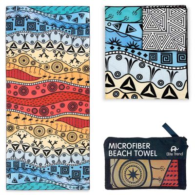 Quick Dry Towel Extra Large 78x35 Inch - Microfiber Beach Towel - Perfect for Beach, Travel, Swimming, Pool, Yoga, Hiking, Camping - Lightweight, Fast Drying, Compact for Adults (The Wild)