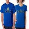 ALLNTRENDS Adult Couples T Shirt The King His Queen Fans Honeymoon Love Tops (Womens L Mens L, Royal Blue) view 1