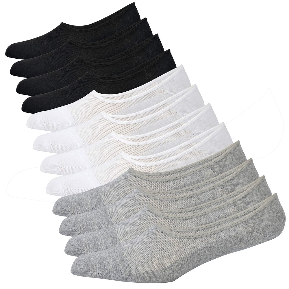 JORMATT 6 Pairs Mens Women Genuine No Show Socks Boys Sneaker Shoes Mesh Knit Low Cut Athletic Cotton Socks Non Slip, Men Shoe size 10-14