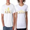 ALLNTRENDS Adult Couples T Shirt The King His Queen Fans Honeymoon Love Tops (Womens L Mens 3XL, White) view 1