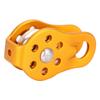 Alomejor Mountaineering Pulley Climbing Rope Pulley Arborist Tree Climb 20KN Fixed Side Aluminum Metal Alloy Pulley Yellow view 2