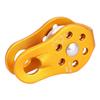 Alomejor Mountaineering Pulley Climbing Rope Pulley Arborist Tree Climb 20KN Fixed Side Aluminum Metal Alloy Pulley Yellow view 4