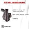 1791 - Beretta 92fs Thumb Break Holster - Right Handed OWB Leather Gun Holster - Fits Beretta 92FS, 90TWO, M9 / CZ 75,75b P07, P10, SP-01, P09 (BHX-4) (Signature Brown) view 3