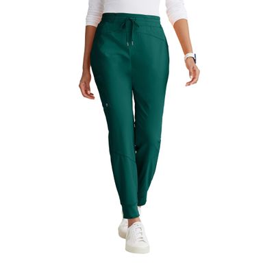 BARCO One Boost Classic Fit Scrub Jogger for Women Hunter Green, 3-Pocket Mid-Rise Pants w/ 360 Spandex Stretch, Moisture Wicking, Anti-Static and Quick-Shed XL, Petite Fit