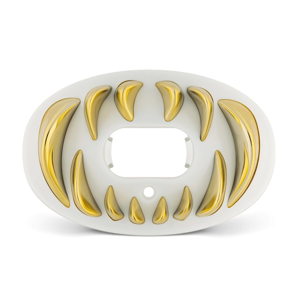 Battle Sports Chrome 3D Predator Oxygen Mouthguard - Convertible Strap, Superior Airflow & Better Performance, Maximum Protection, Works with Braces