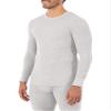 Fruit of the Loom Men's Classic Midweight Waffle Thermal Underwear Crew Top (1 & 2 Packs), Grey Heather, Large view 2