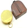 Aysha Nautical Vintage Brass Compass with Handmade Leather Case/E.E. Cummings Directional Magnetic Compass for Navigation/Push Button Pocket Compass view 2
