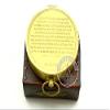 Aysha Nautical Vintage Brass Compass with Handmade Leather Case/E.E. Cummings Directional Magnetic Compass for Navigation/Push Button Pocket Compass view 3