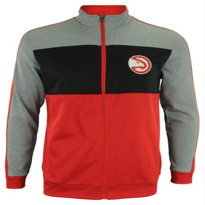 Outerstuff NBA Youth Boys (8-20) Performance Full Zip Stripe Jacket, Atlanta Hawks Large (14-16)