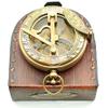 Aysha Nautical Gifts for Husband/Nautical Collectibles Brass Sundial Compass with Handmade Leather Case