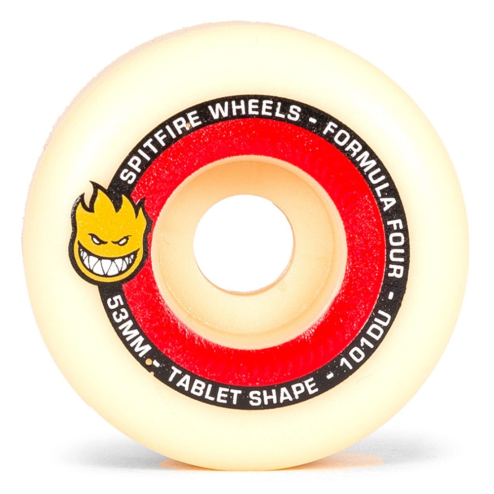 SPITFIRE F4 TABLET WHEELS 53mm NATURAL/RED (SET OF 4)
