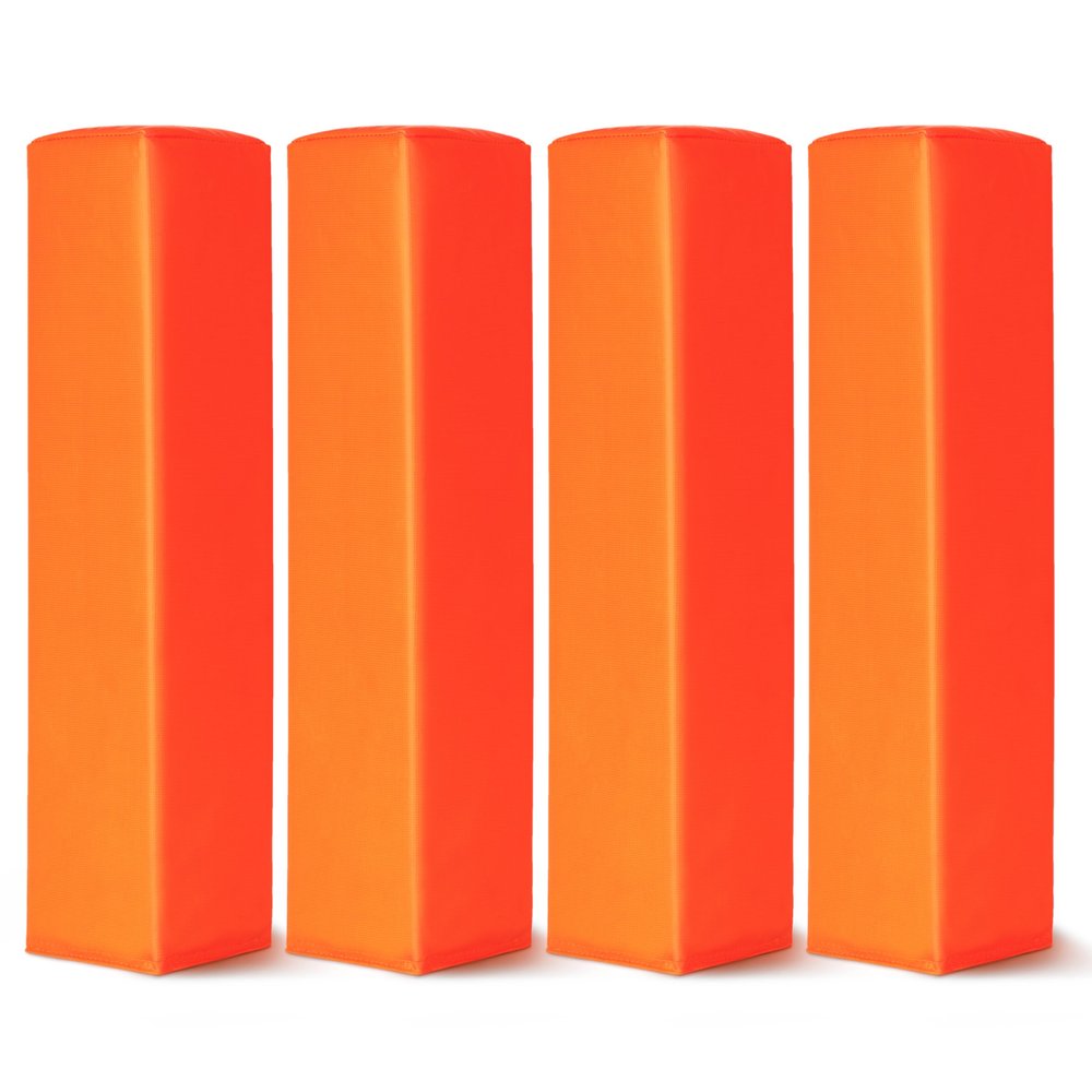 GoSports Football End Zone Pylons - Set of 4, Regulation 18 Inch x 4 Inch Sand Weighted Anchorless Football Field Markers