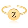 Sterling Silver 18K Yellow Gold Plated Womens Disc Ring with Engraved Initial Z view 2