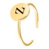 Sterling Silver 18K Yellow Gold Plated Womens Disc Ring with Engraved Initial Z view 3