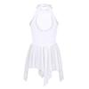 Agoky Kids Girls' Sequins Lyrical Ballet Modern Contemporary Dance Dresses Latin Athletic Tutu Dresses Dancing Costume White 5-6 view 2