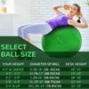 Fitvids Anti-Burst and Slip Resistant Exercise Ball Yoga Ball Fitness Ball Birthing Ball with Quick Pump, 2,000-Pound Capacity, Green, 26-inch, L view 2