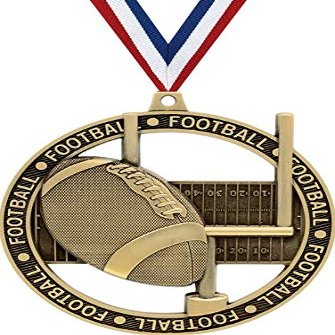 Football Medals, 3" Massive Rimz Football Award Medal with Custom Engraving Included 50 Pack Prime