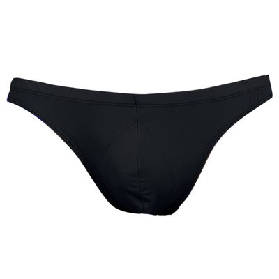 iiniim Men's Sexy Bikini Brief Silky Ruched Back Underwear Panties See Through Swim Briefs Swimwear Black One Size