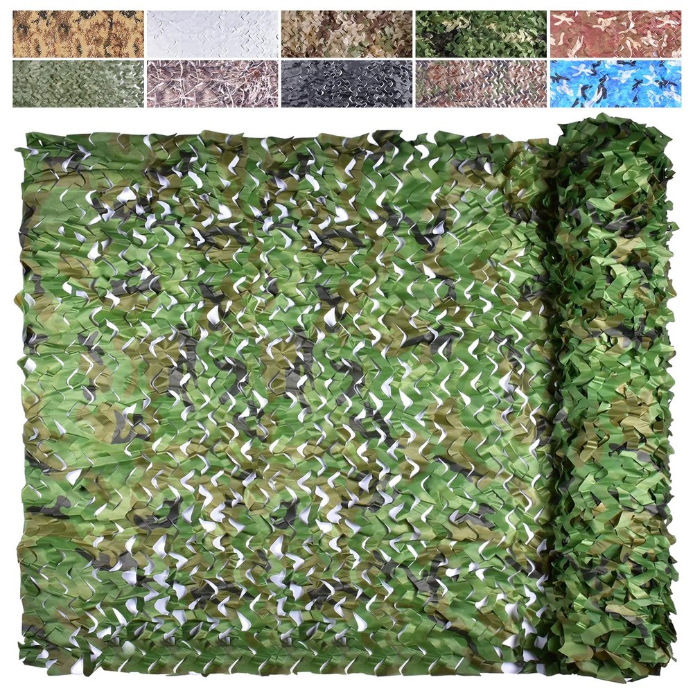 iunio Camo Netting Camouflage Netting, Camo Net Bulk Roll Camouflage Mesh Nets for Hunting Blind Deer Stand Military Party Decorations Sunshade Shooting (Woodland Camo, 4.9ft*65.6ft/1.5m*20m)