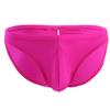 iiniim Men's Sexy Bikini Brief Silky Ruched Back Underwear Panties See Through Swim Briefs Swimwear Rose One Size view 1
