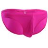 iiniim Men's Sexy Bikini Brief Silky Ruched Back Underwear Panties See Through Swim Briefs Swimwear Rose One Size view 2