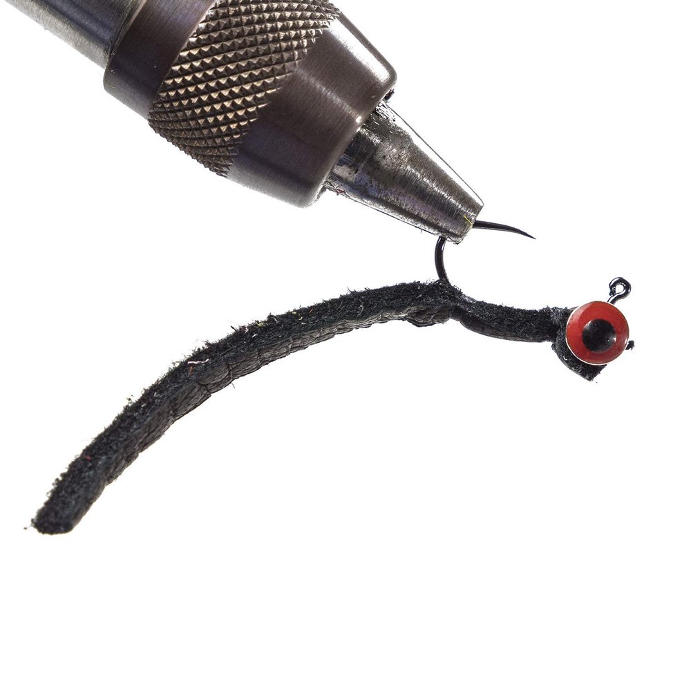 Bush Craft 84379 Fly Leather Jig #10/0.7 Pure Black x 3