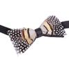 Vpang Mens Pre-Tied Bow Tie Handmade Natural Feathers Bowtie Adjustable Length Necktie with Gift Box (Type 10) view 4