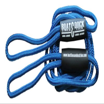Boat Throw Rope- Double Braided Nylon Rope, Stitched Loops and Floats by Boat Lines and Dock Ties (Pacific Blue 2 Loop, 10 feet)