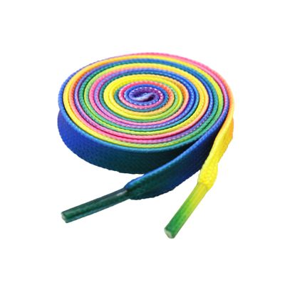 5Chaos Rainbow Fun Shoelaces for Kids, Girls and Women, Colorful Pastel Shoe Laces with Metal Aglets 1 Pair (47" (120CM), Rainbow)