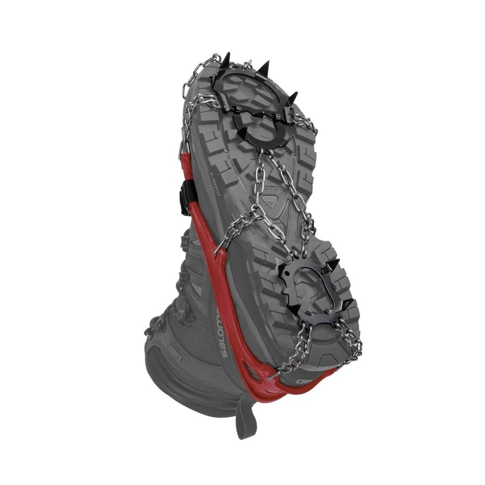 Hillsound Trail Crampon I Ice Cleat Traction System for Beginner & Experienced Winter Trail Hiking, Red, X-Large