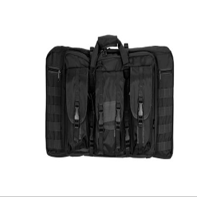 Lancer Tactical 600 Denier Polyester Double Carbine Soft Case Accessory Pouches MOLLE Webbing Secondary Gun Compartment Quick Detach Buckles Inner Storage Backpack Straps(36" INCH,BLACK)