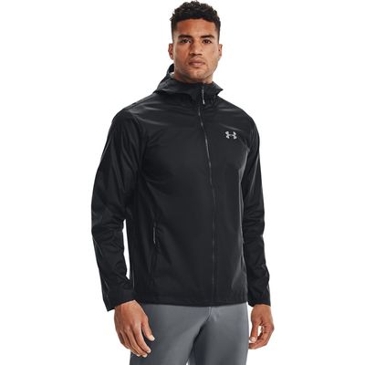 Under Armour Men's Forefront Rain Jacket , Black (001)/Steel , 3X-Large