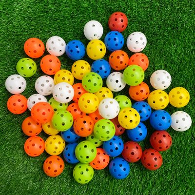 Crestgolf Plastic 50pcs Colored Golf Training Balls Airflow Hollow 40mm Golf Balls for Driving Range, Swing Practice, Home Use,Pet Play.