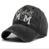 LOKIDVE Embroidered Volleyball Mom Hat Distressed Cotton Baseball Cap for Women Black view 1